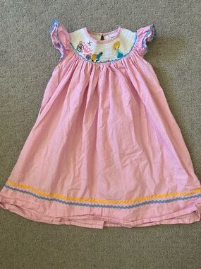 LIL CACTUS pink Cinderella smocked dress, 4T.
